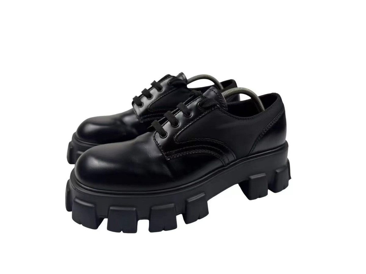 Prada Monolith Leather Lace Up Derby Shoes