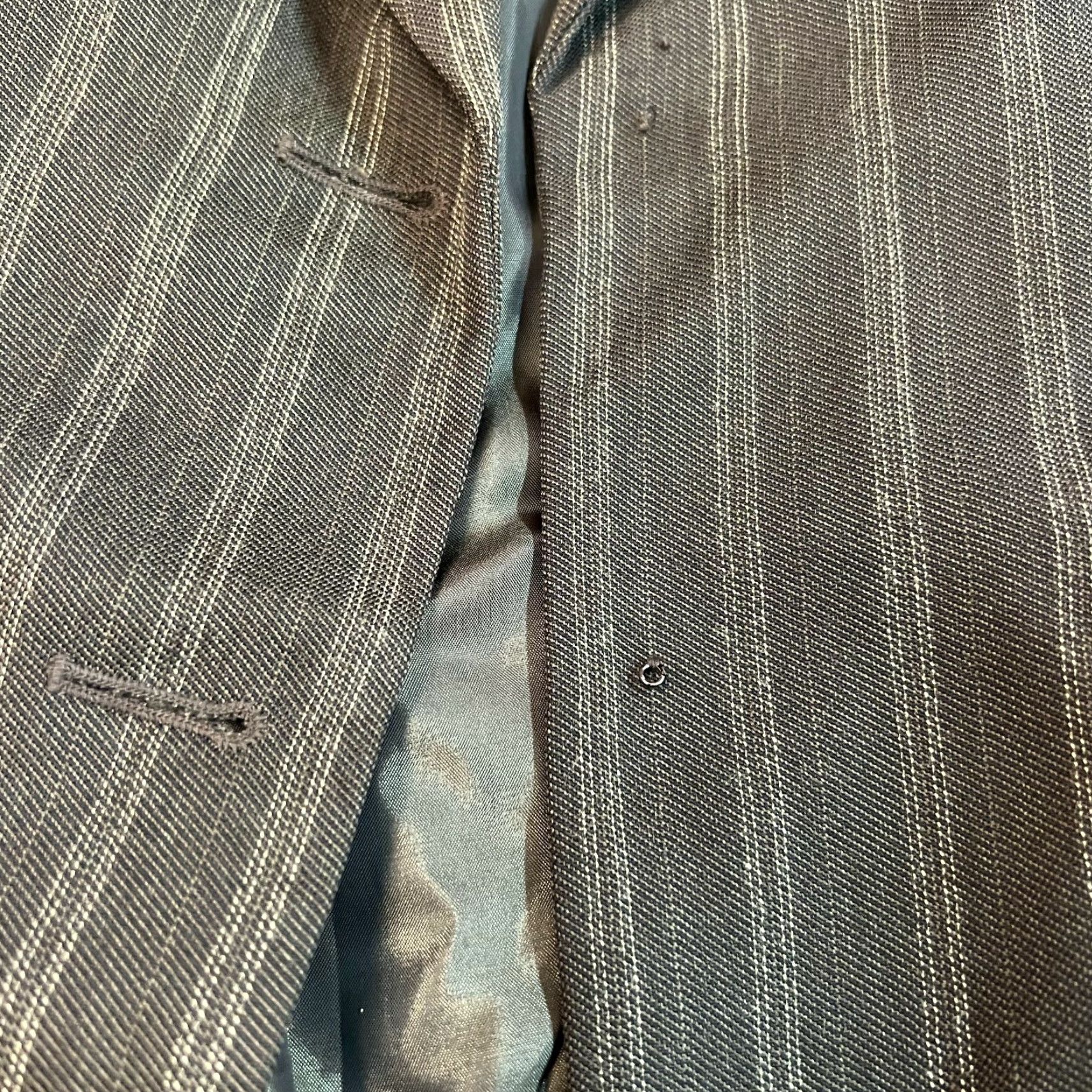 Vintage Isabel & Nina Women's Green Striped Blazer Jacket Sz 4 - Notch Lapel, Long Sleeve, Business Casual Size S / US 4 / IT 40 - 4 Thumbnail