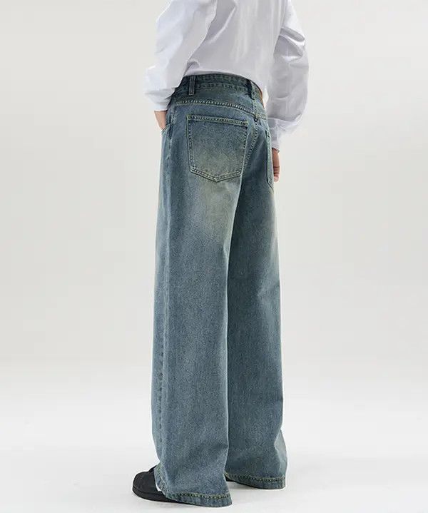Japanese Brand Fumina x Miyu Men's American loose straight wide-leg jeans Size US 32 / EU 48 - 6 Thumbnail