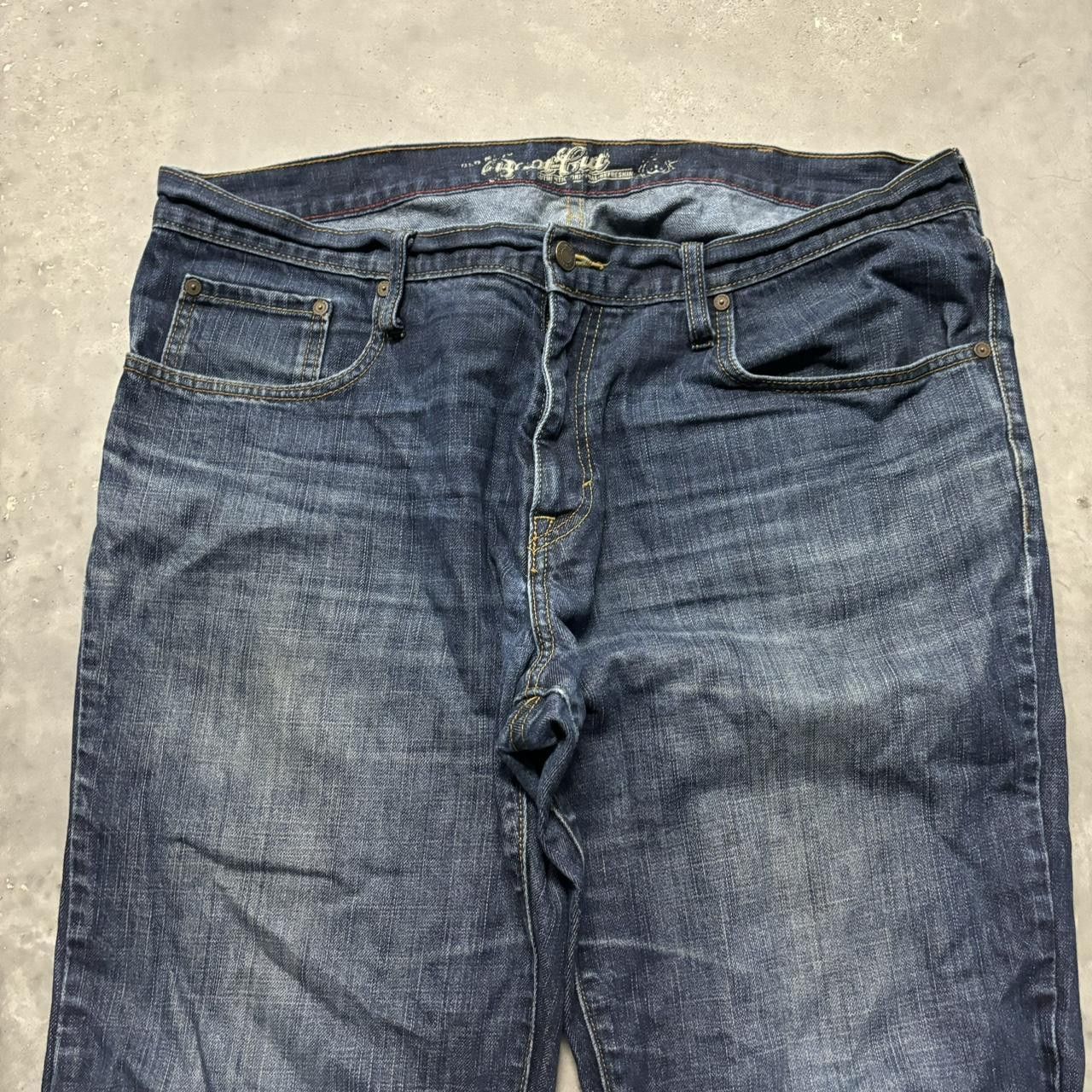 Japanese Brand × Vintage Crazy Vintage Y2K/2000s Baggy Grunge Dark Wash Skater Bootcut Denim Jeans! Size US 38 / EU 54 - 5 Thumbnail