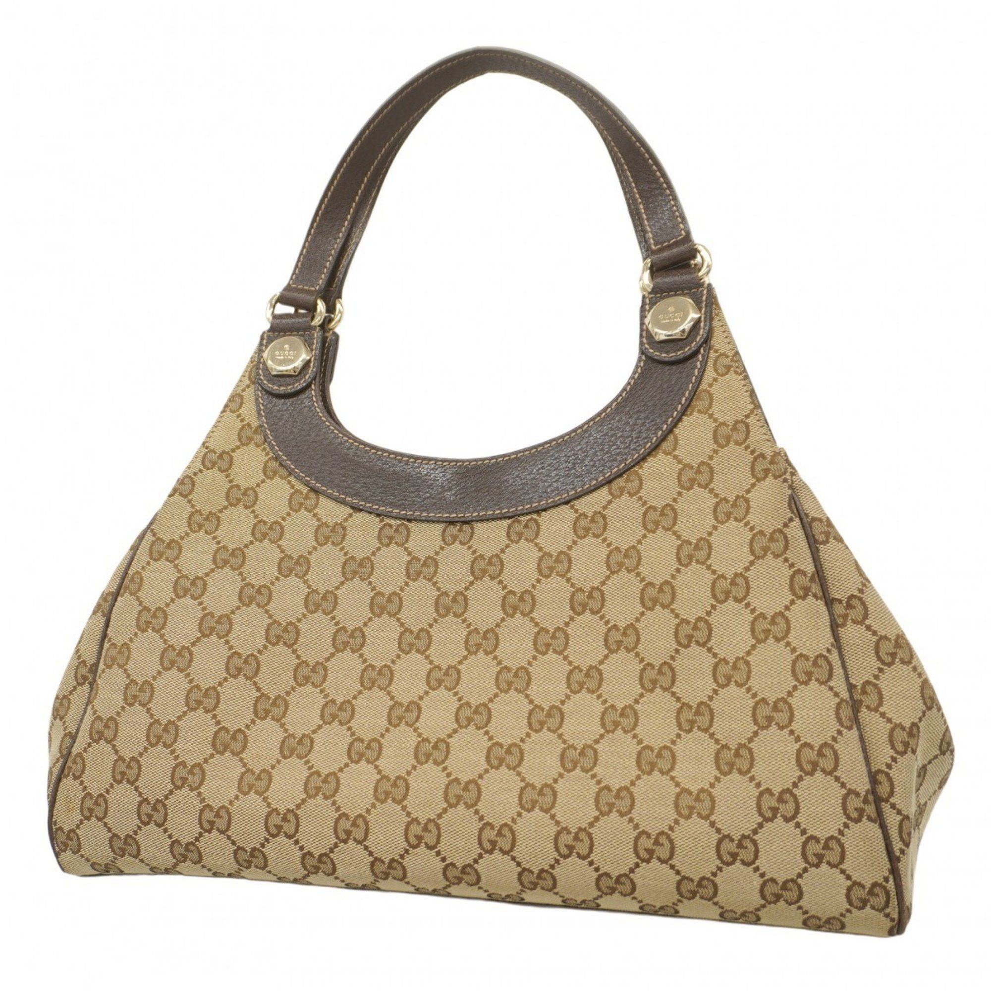 Gucci Tote Bag GG Canvas 154982 Brown Champagne Women's