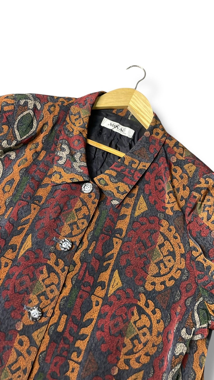 Japanese Brand × Vintage Vintage MONAC Ladies Fashion Abstract Shirts (75) Size M / US 6-8 / IT 42-44 - 2 Thumbnail