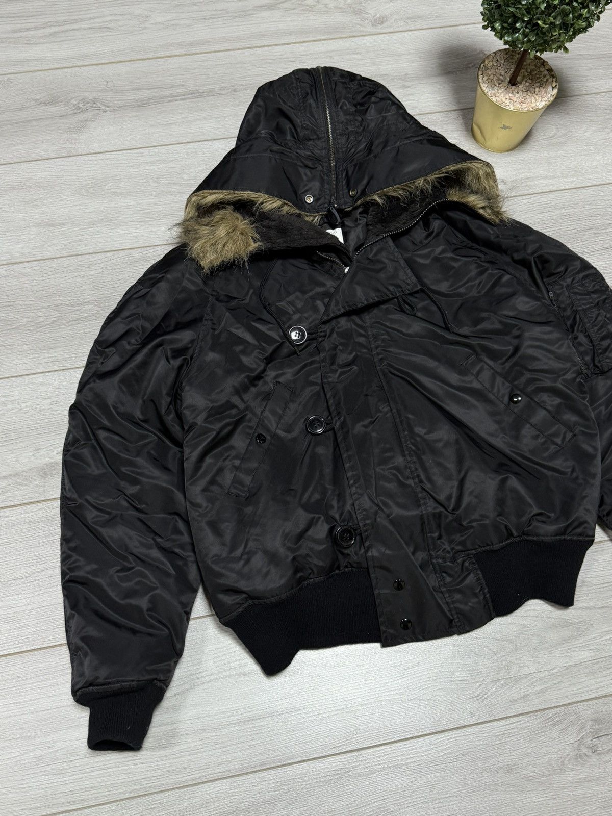 MIL-TEC Miltec N-2B attached hood bomber jacket zip fur MA-1 Size US XXL / EU 58 / 5 - 5 Thumbnail
