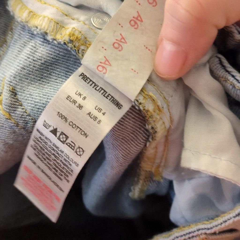 PrettyLittleThing Prettylittlething Lt Blue Wash Loose Fit Girlfriend Shorts 4 Size 27" / US 4 / IT 40 - 8 Thumbnail