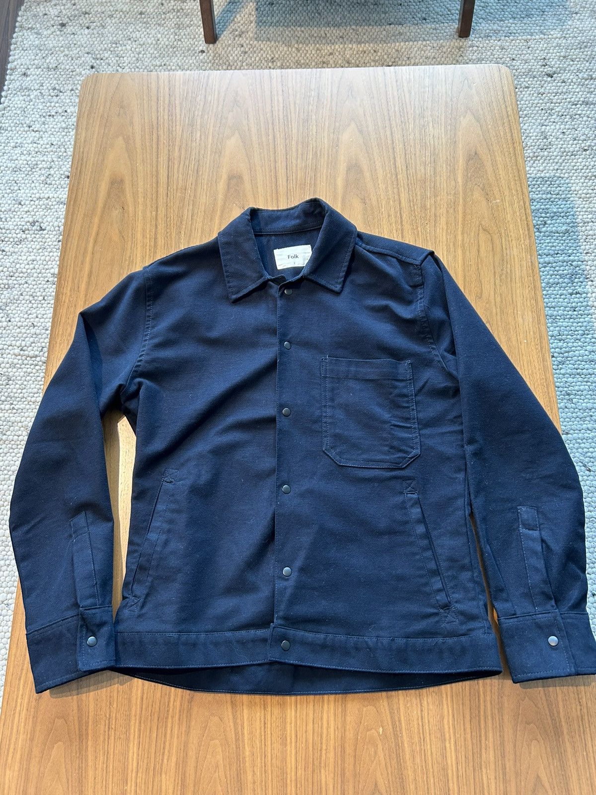 image of Folk Moleskin Shirt Jacket S/2 in Blue, Men's (Size Small)