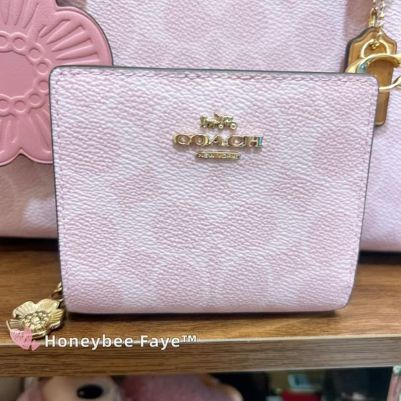 Coach Snap Wallet In Signature Canvas With Charm CEC34 Size ONE SIZE - 2 Thumbnail