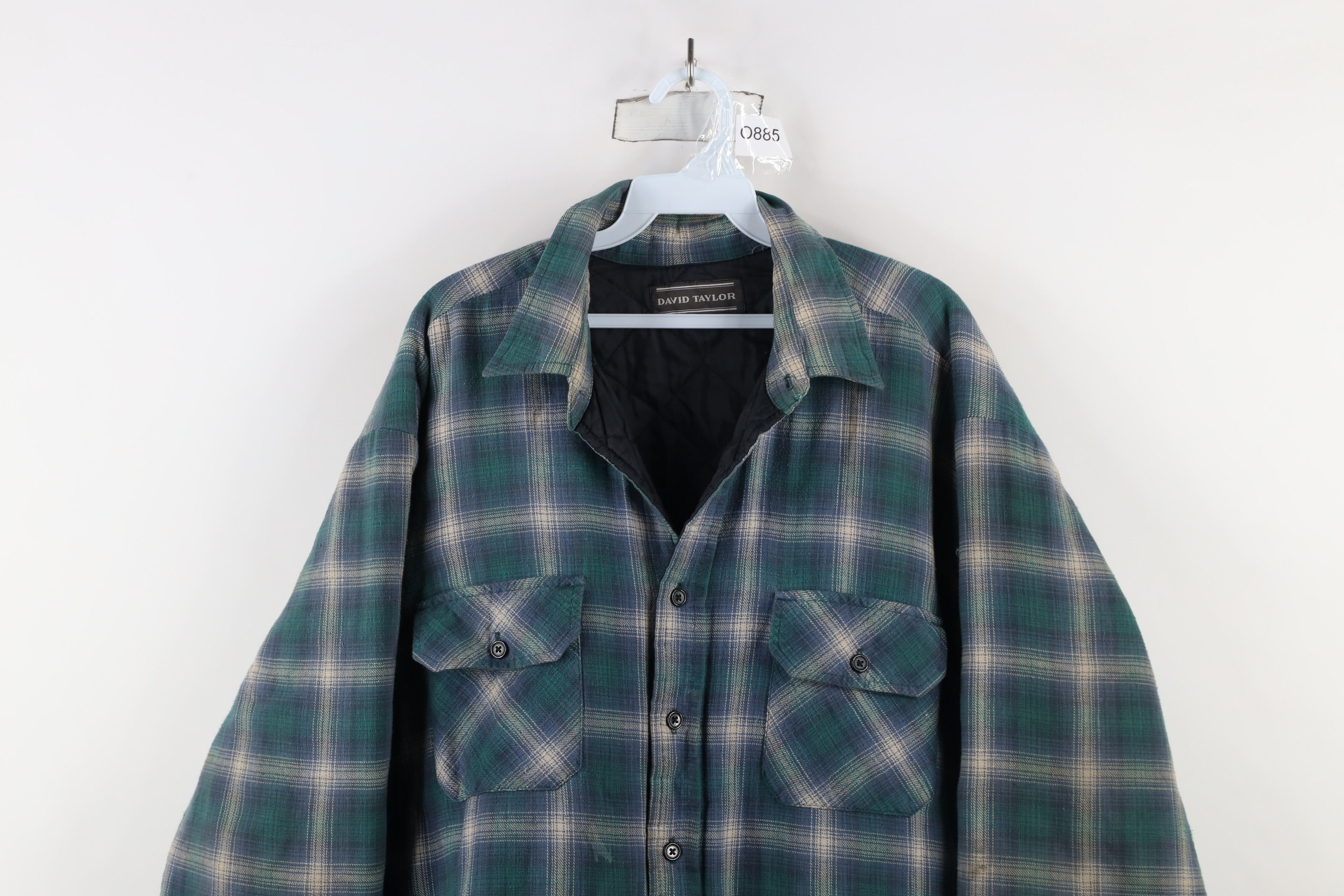 Vintage Vintage 90s Streetwear Quilted Flannel Shirt Jacket Shirt Size US XL / EU 56 / 4 - 2 Thumbnail