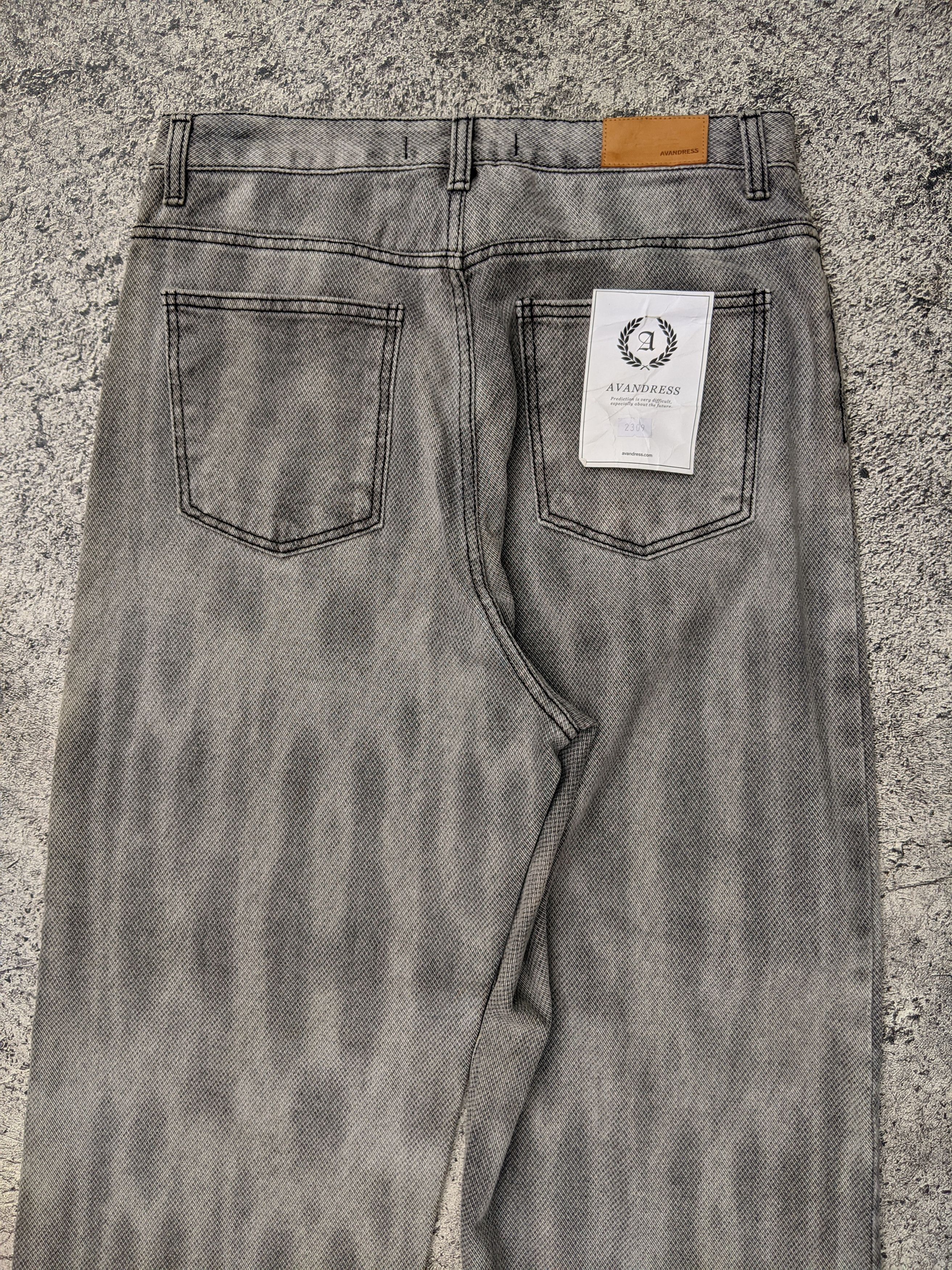 Japanese Brand Avan Dress Baggy Wide Leg Grey Jeans Size US 30 / EU 46 - 5 Thumbnail