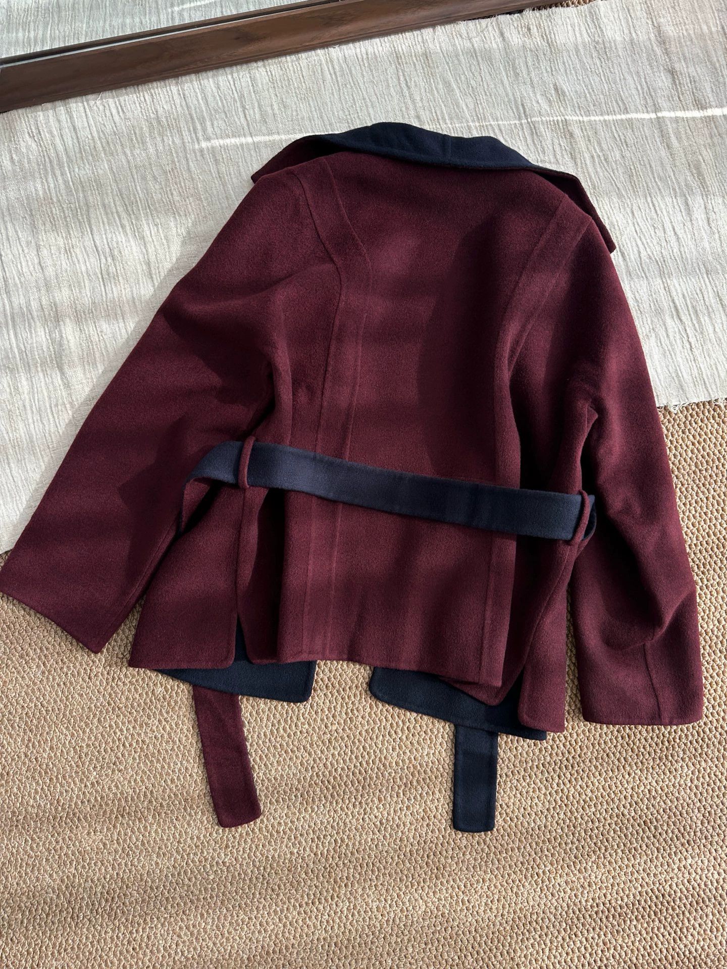 Hermes Hermes double-faced cashmere tie coat women's burgundy 40 Size M / US 6-8 / IT 42-44 - 6 Thumbnail
