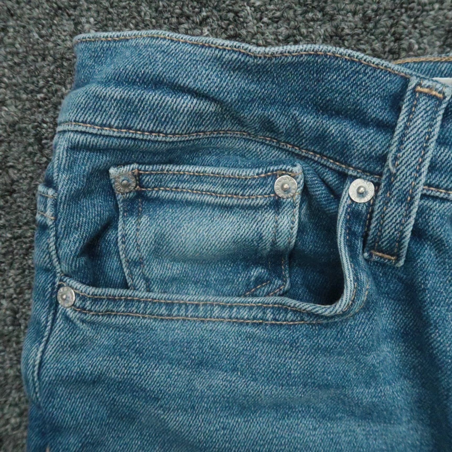 Frank & Eileen Frank Eileen Jeans Womens 29 Blue Cork Frayed Raw Hem Straight 29x26 Denim 5-Pocket Regular Stretch Modern Medium Blue Men’s/Women’s (adjusted) Size 29" - 3 Thumbnail
