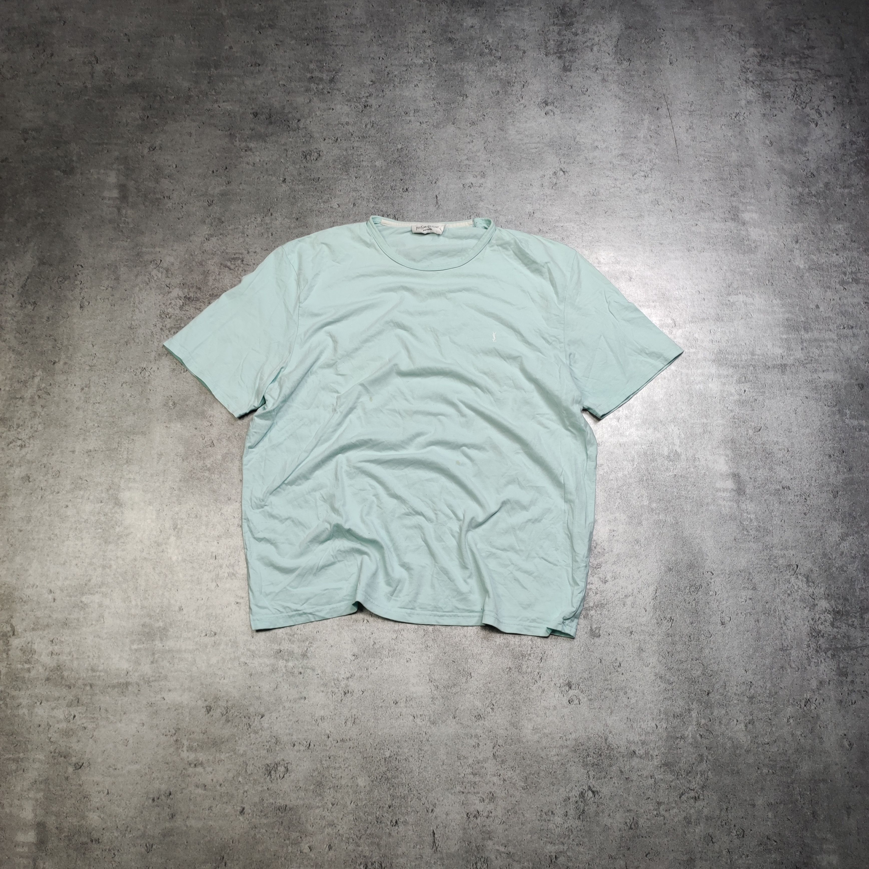 Vintage × Yves Saint Laurent RARE YSL Yves Saint Laurent Mint Small Logo Classic Tee Size US XXL / EU 58 / 5 - 1 Thumbnail