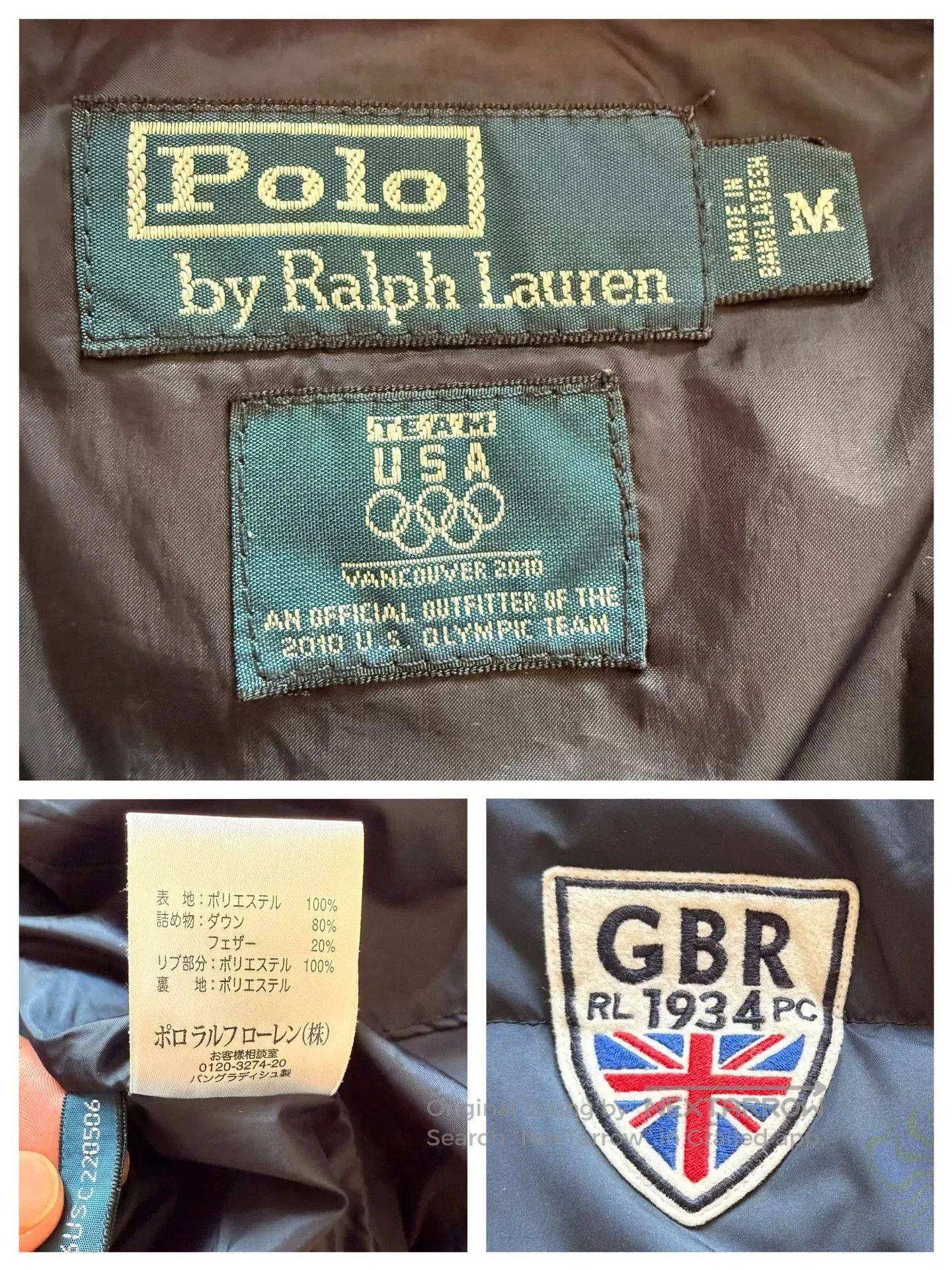 RLX Ralph Lauren Olympic Team Embroidered Down Jacket. Size US M / EU 48-50 / 2 - 9 Thumbnail