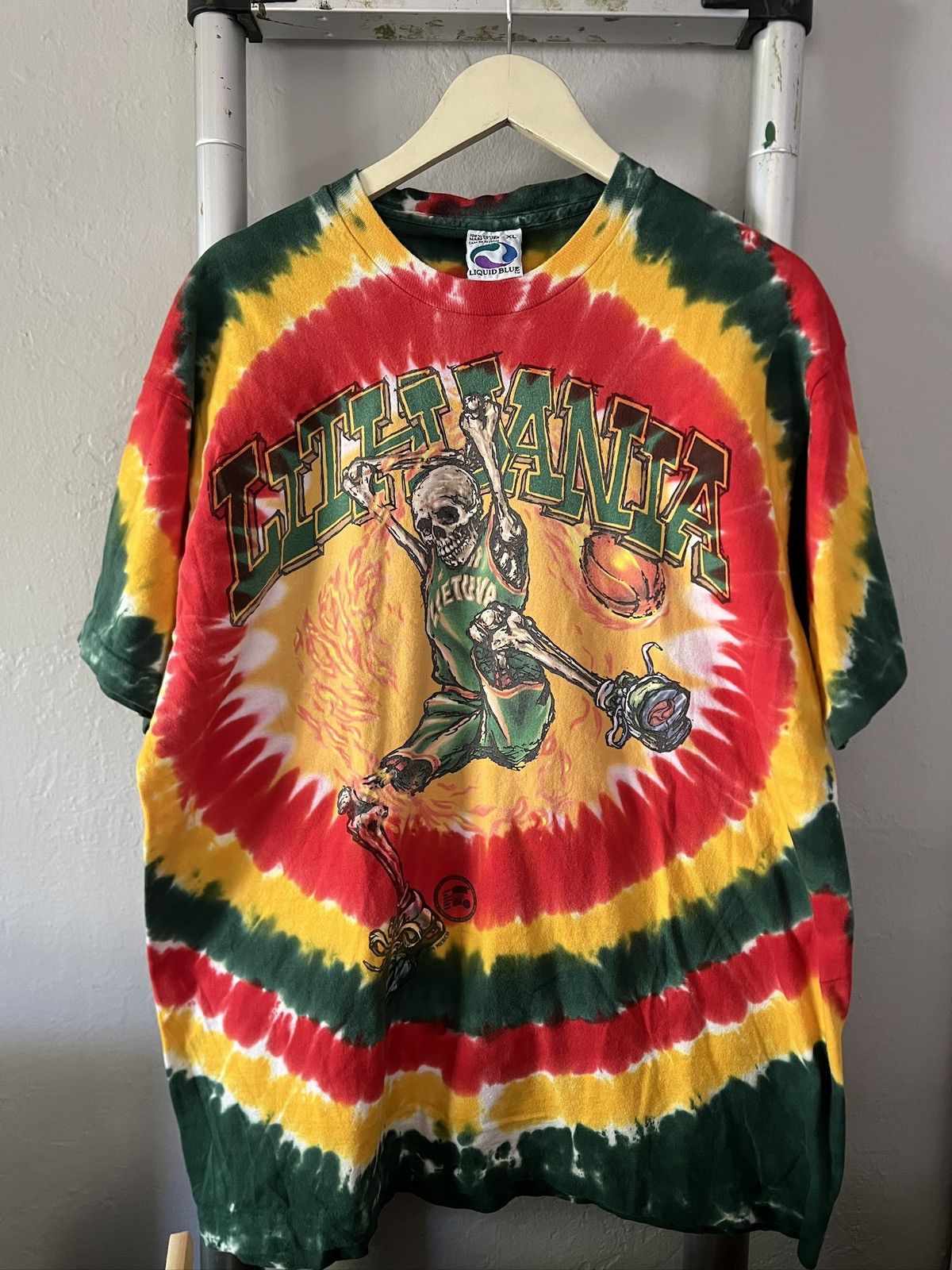 Grateful Dead Vintage 1996 Grateful Dead Liquid Blue Lithuania Tee Size US XL / EU 56 / 4 - 1 Thumbnail