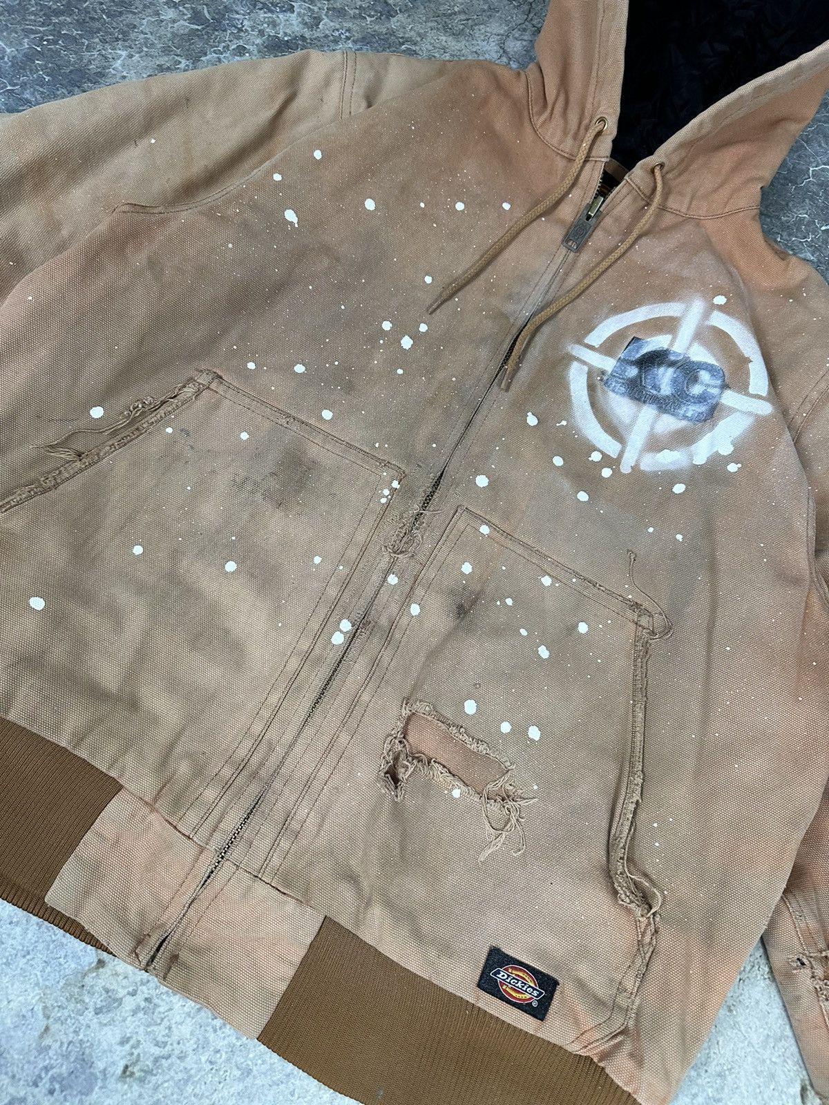 Dickies × Vintage Vintage Thrashed Hooded Dickies Paint Jacket Size US M / EU 48-50 / 2 - 2 Thumbnail