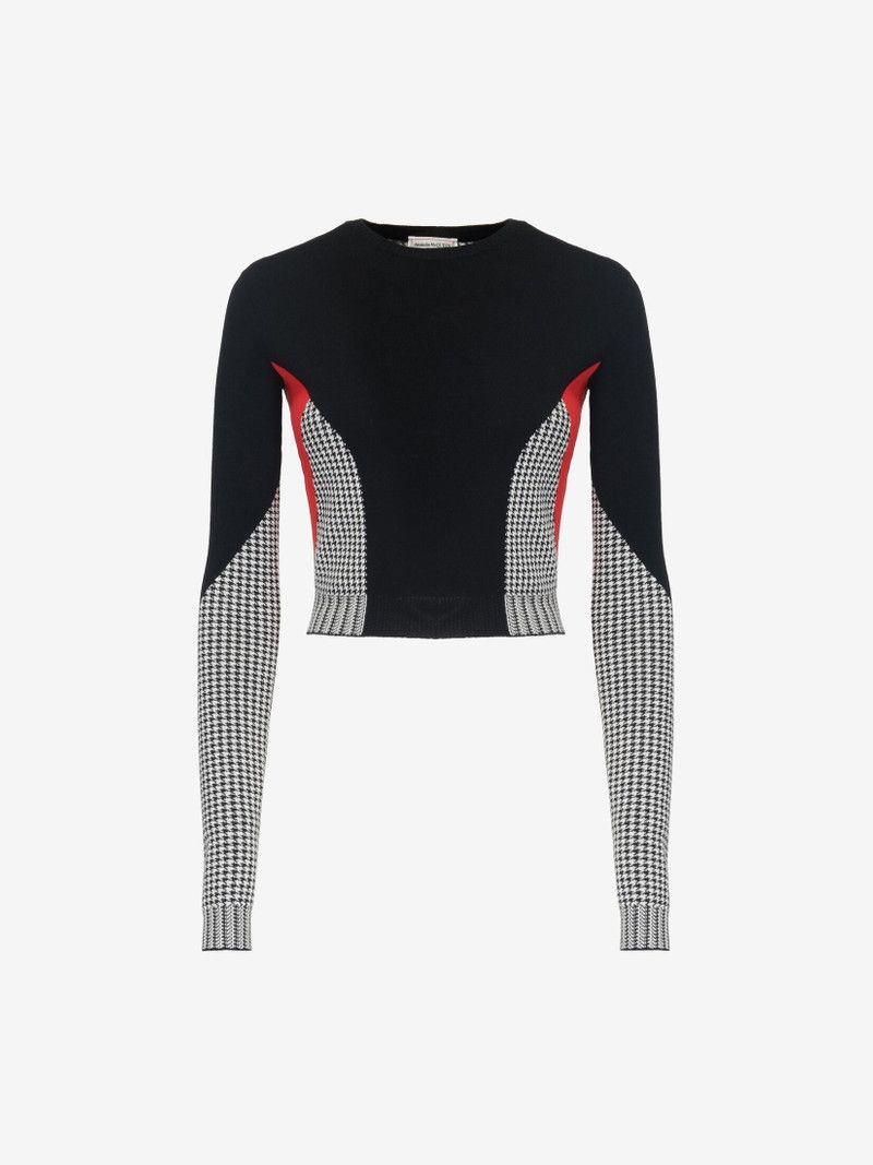 Alexander McQueen o1srvl11e0326 Dogtooth Colour-Block Jumper in Multicolor Size M / US 6-8 / IT 42-44 - 1 Thumbnail