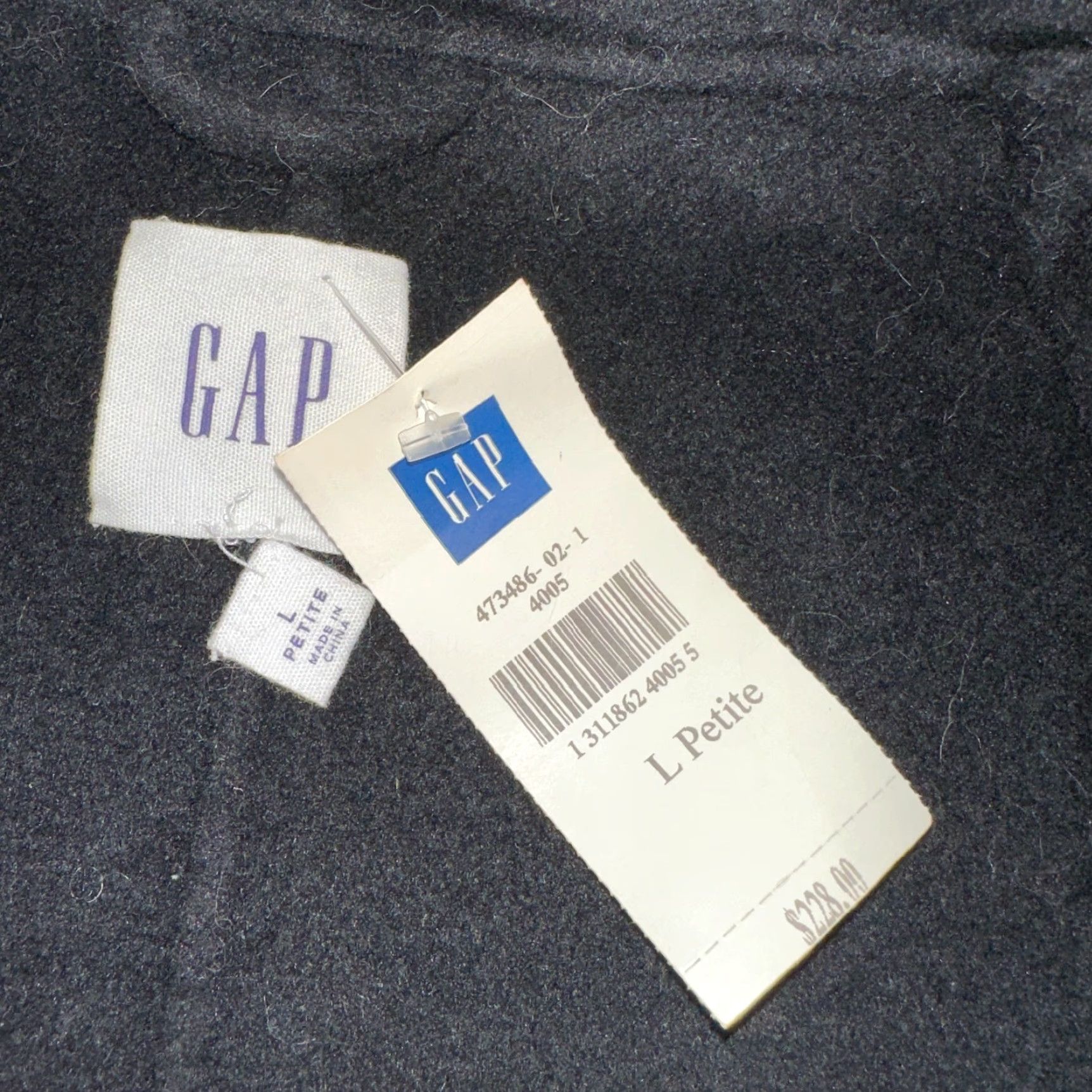 Gap VINTAGE Gap Women's Pea Coat Jacket Long Wool Black Casual Business Formal Winter Fall Spring 2020s Women Size L / US 10 / IT 46 - 3 Thumbnail
