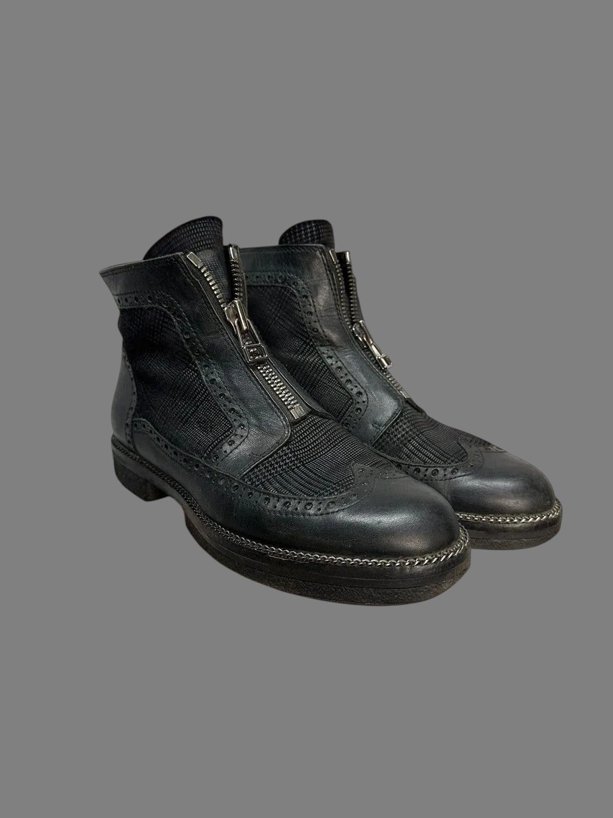 MoMA Avantgarde Guidi Leather Patchwork Boots Rare Japan Rick Goa Size US 8 / IT 38 - 1 Thumbnail