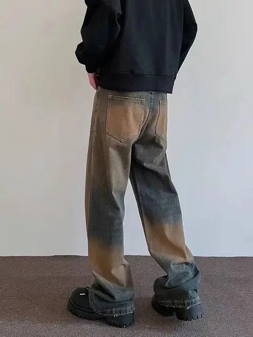 Japanese Brand × Jean Retro heavy industry yellow mud dyed bootcut jeans Size US 32 / EU 48 - 3 Thumbnail
