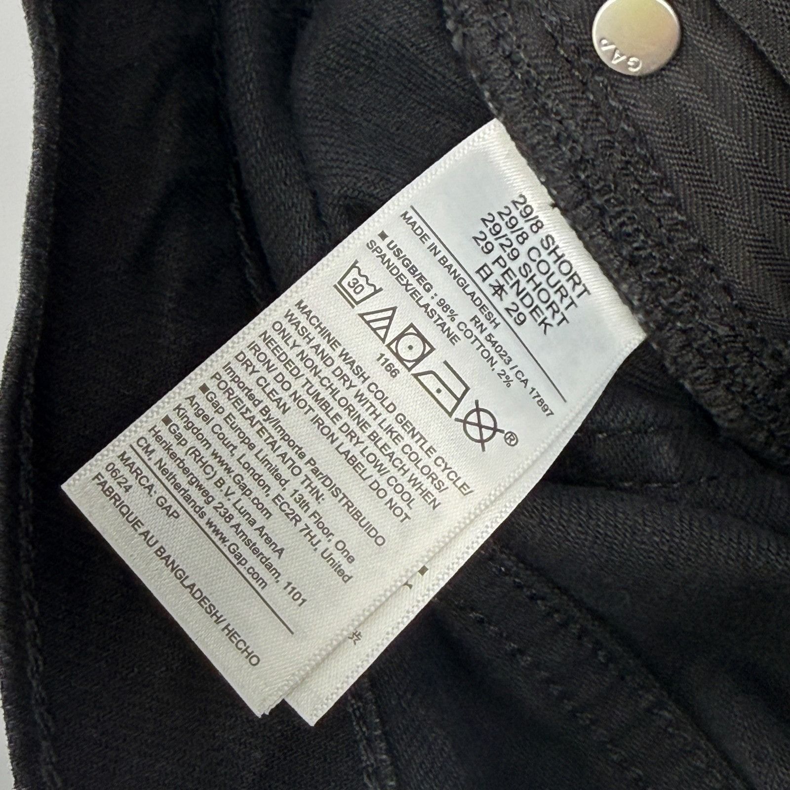 Gap GAP Vintage Slim Jeans Women’s 29/8 Black Mid Rise Straight Size 29" - 6 Thumbnail