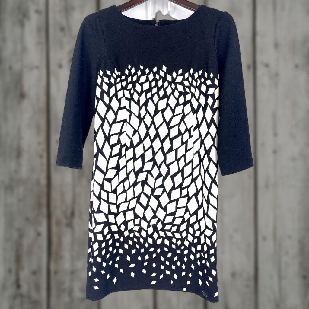 Vintage Chicos Dress Womens XS Black And White Geometric Wiggle Quiet Luxury Core 0.5 Size XS / US 0-2 / IT 36-38 - 1 Thumbnail