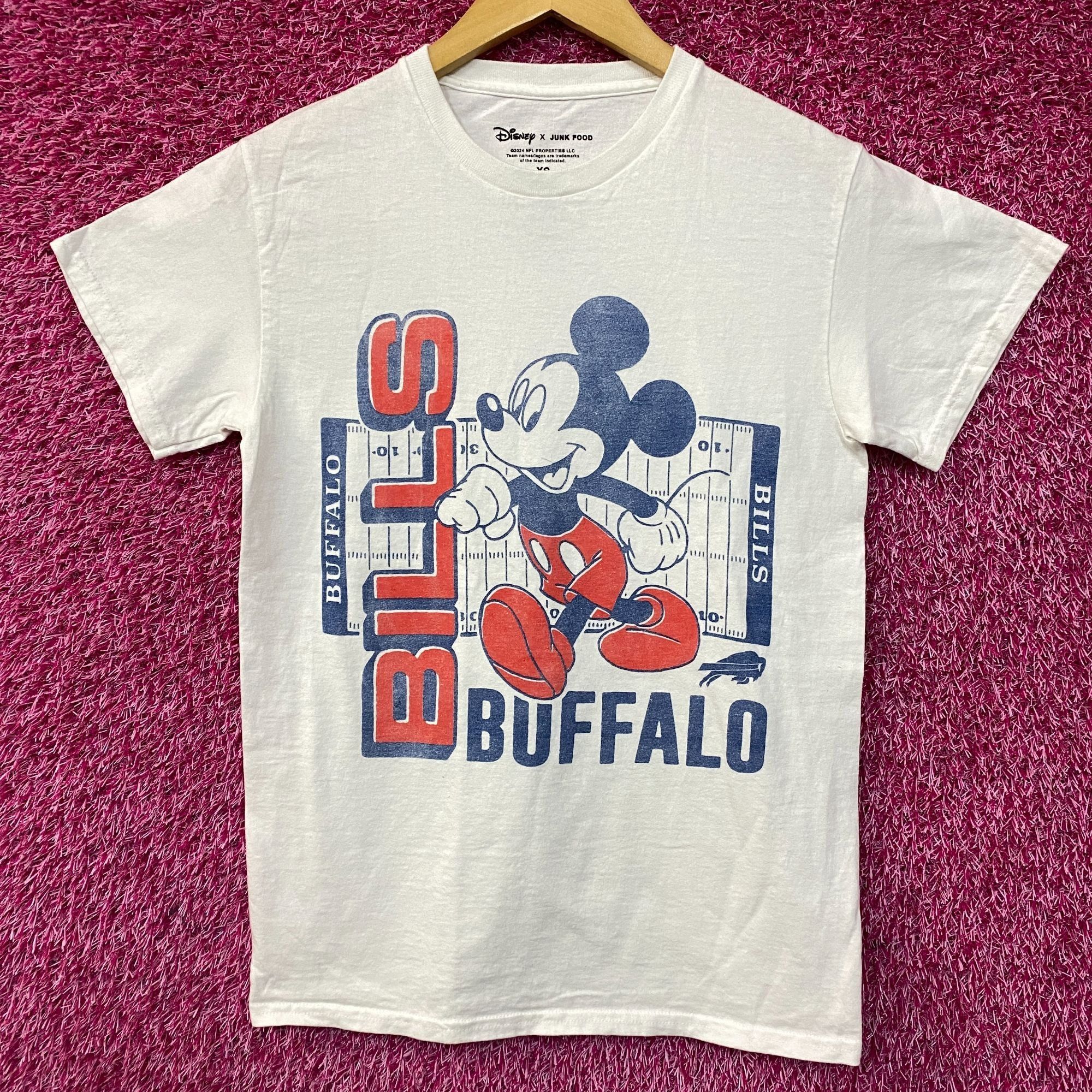 Junk Food X Mickey Mouse NFL Buffalo Bills White T-Shirt XS