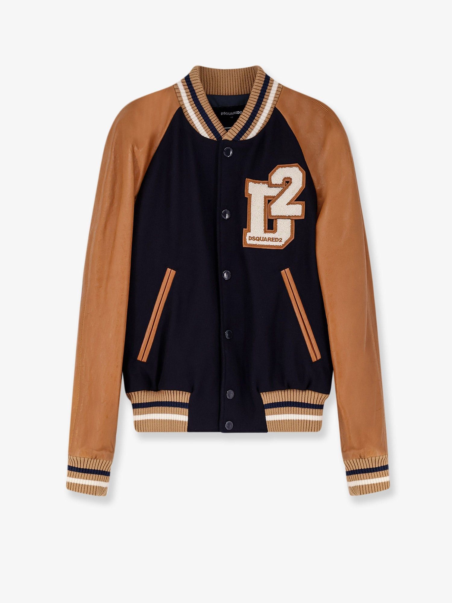 Dsquared2 D2 Varsity Wool And Leather Bomber Size US S / EU 44-46 / 1 - 1 Thumbnail