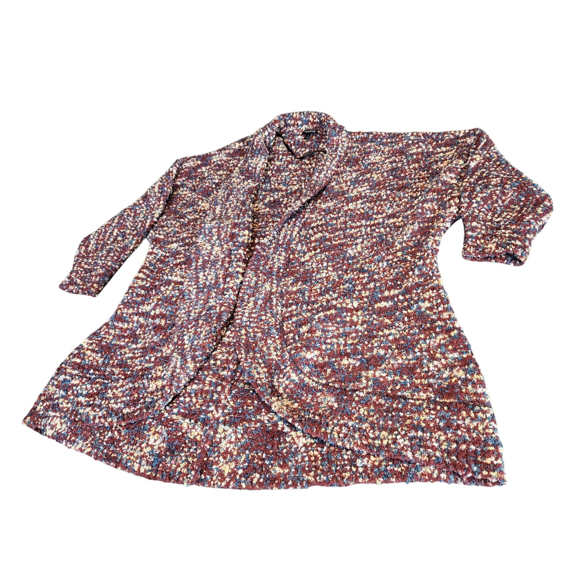 Torrid Torrid Multi Popcorn Cocoon Kimono Sweater Women Sz 2 Purple Size XS / US 0-2 / IT 36-38 - 3 Thumbnail