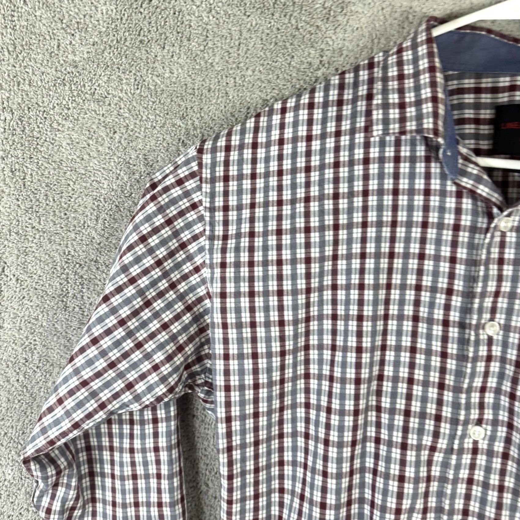 Vintage Linea Uomo Shirt 2XLT Red Plaid Check Long Sleeve Button Front Casual Shirt Mens Big & Tall Size US XXL / EU 58 / 5 - 5 Thumbnail