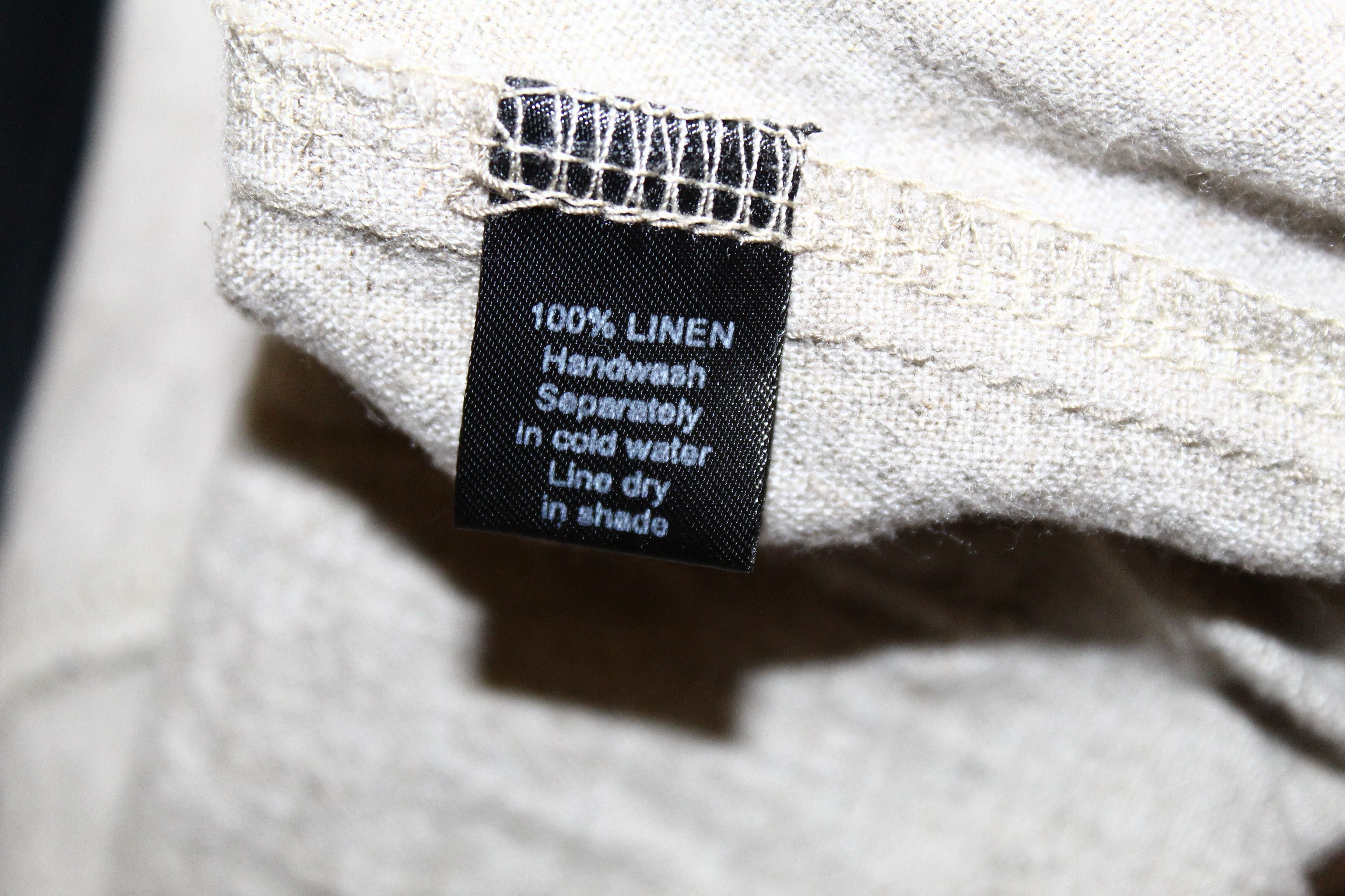 Japanese Brand Gingersnap Bali 100% Linen Elastic Waist Drop Crotch Pant Size US 32 / EU 48 - 9 Thumbnail