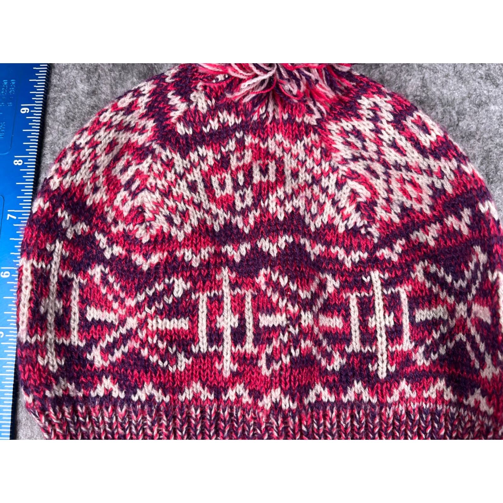 Vintage Mixit Beanie Toque Women One Size Pink Knit Acrylic Blend Geometric Ski Mens Size ONE SIZE - 3 Thumbnail