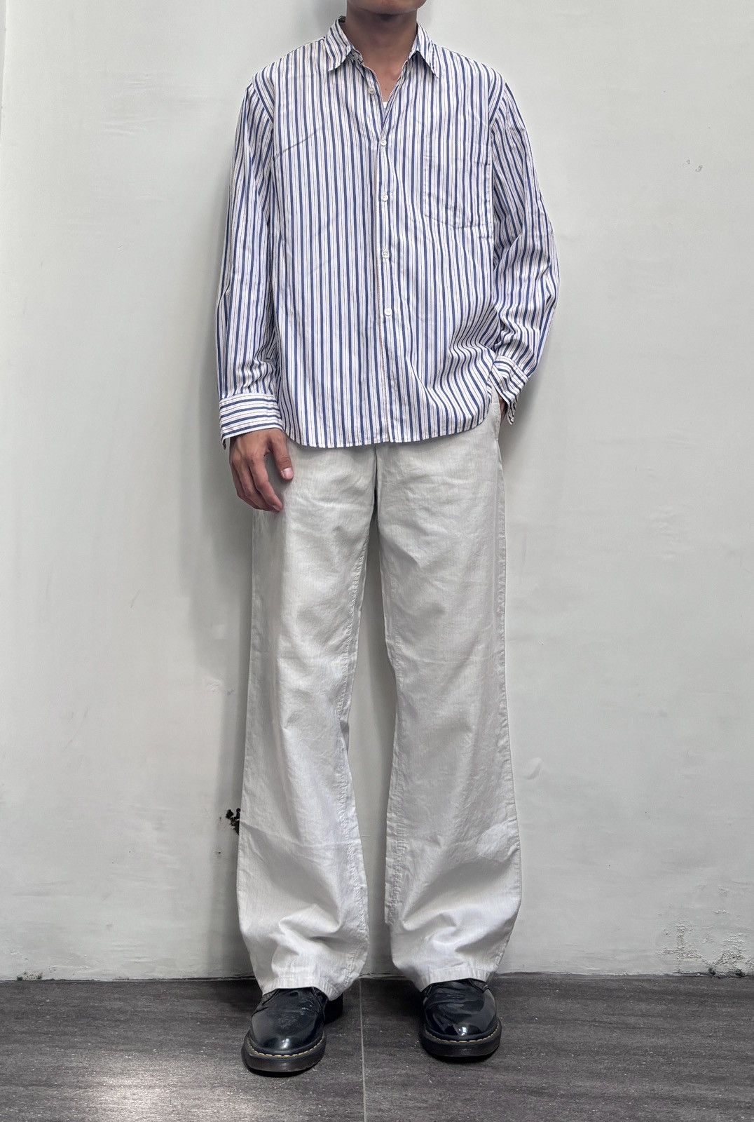 Hussein Chalayan FREE TAX! 2000s Striped Wideleg Trousers Size US 32 / EU 48 - 1 Thumbnail