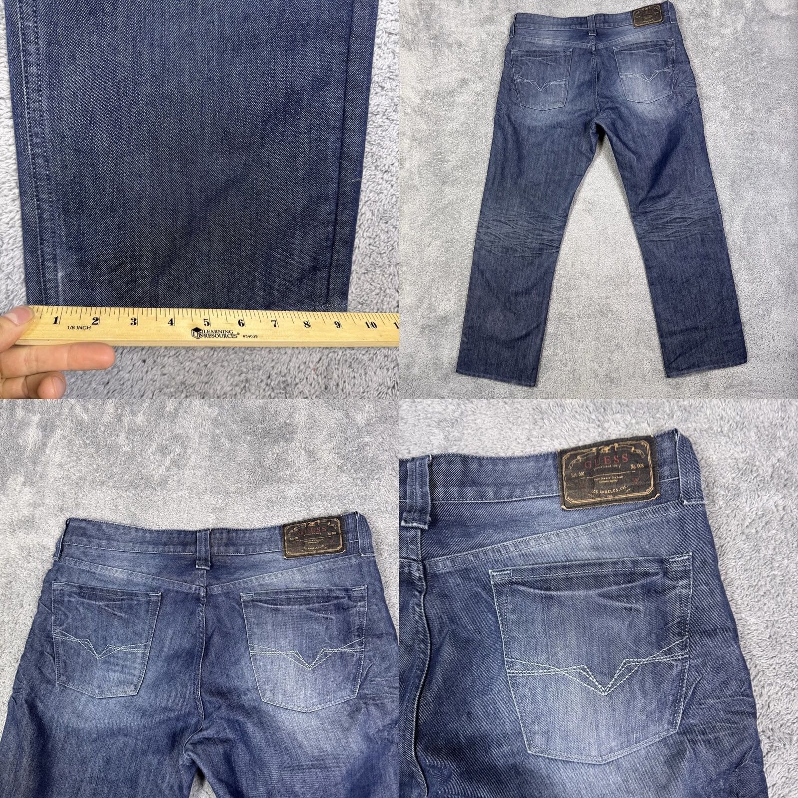 Guess GUESS Jeans Mens 34x32 Raw Denim Streetwear Desmond Relaxed Straight Y2K Whisker Jeans Size US 34 / EU 50 - 10 Thumbnail