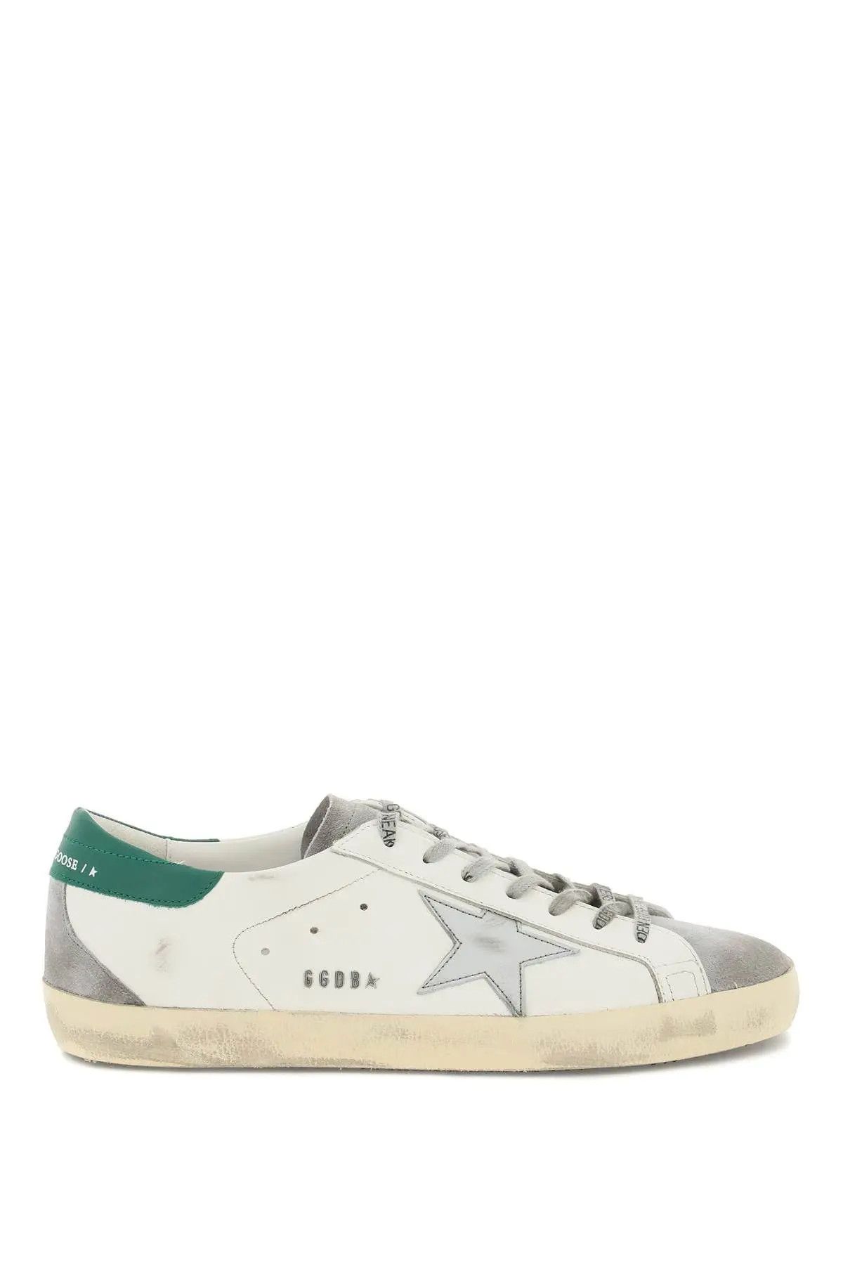 image of Golden Goose O1S22I1N0124 Super-Star Sneakers In White Green, Men's (Size 8)