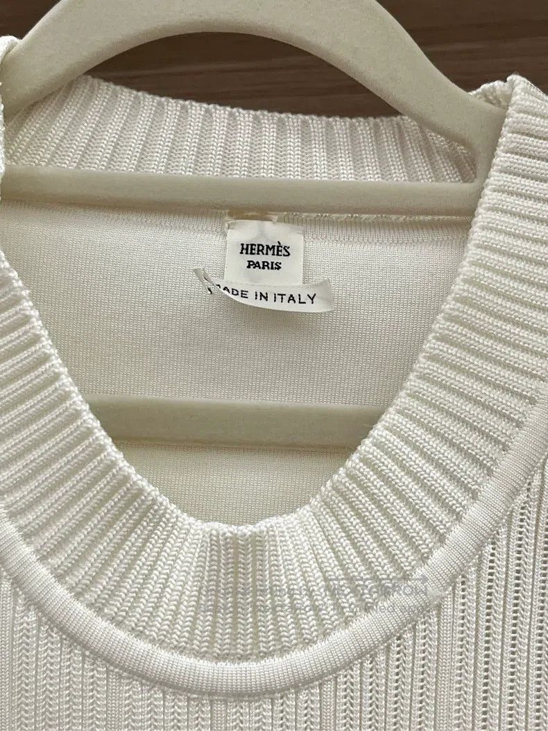 Hermes Hermes White Ruffled Set Without Belt Top and Pants Size XXS / US 00 / IT 34 - 2 Thumbnail
