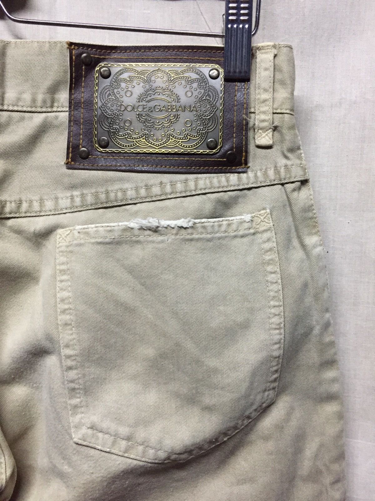 Dolce & Gabbana D&G Distressed Pocket Beige Casual Pants Size US 32 / EU 48 - 6 Thumbnail