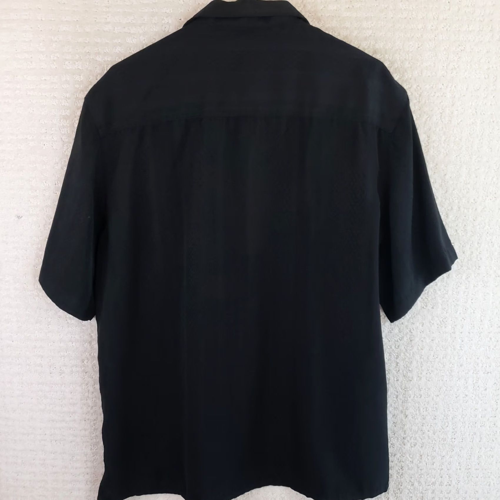 Vintage Cabana Shirt Mens L Black Sueded Button-Up Short Sleeve Collared Top Casual Wear Shirt Size US L / EU 52-54 / 3 - 7 Thumbnail