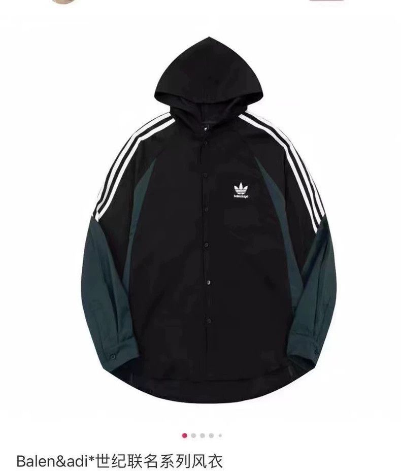 Balenciaga Balenciaga Adidas co-branded hooded shirt jacket Size US S / EU 44-46 / 1 - 9 Thumbnail