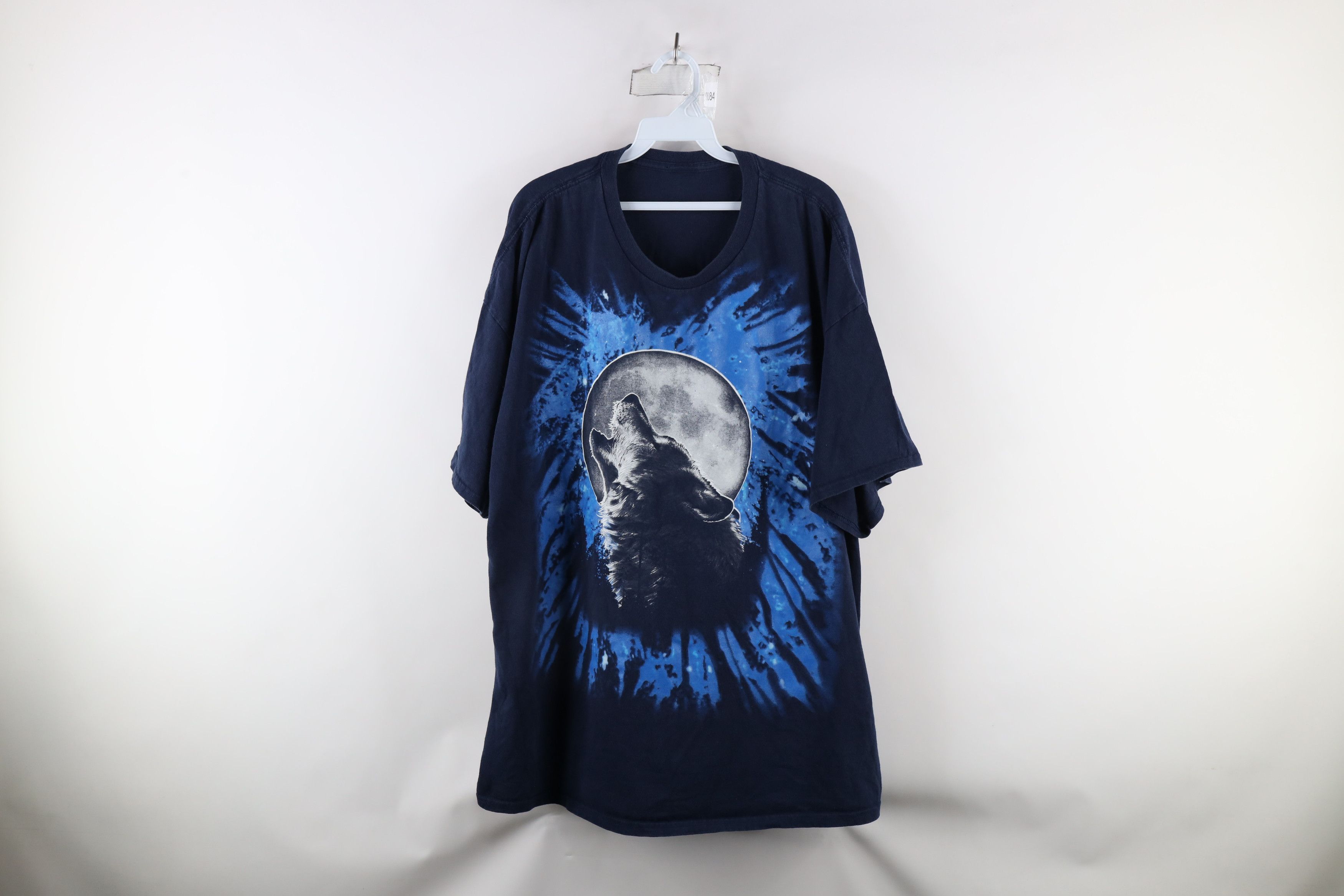 Vintage Vintage 90s Streetwear Nature Howling Wolf Moon T-Shirt Blue Size US XXL / EU 58 / 5 - 1 Thumbnail