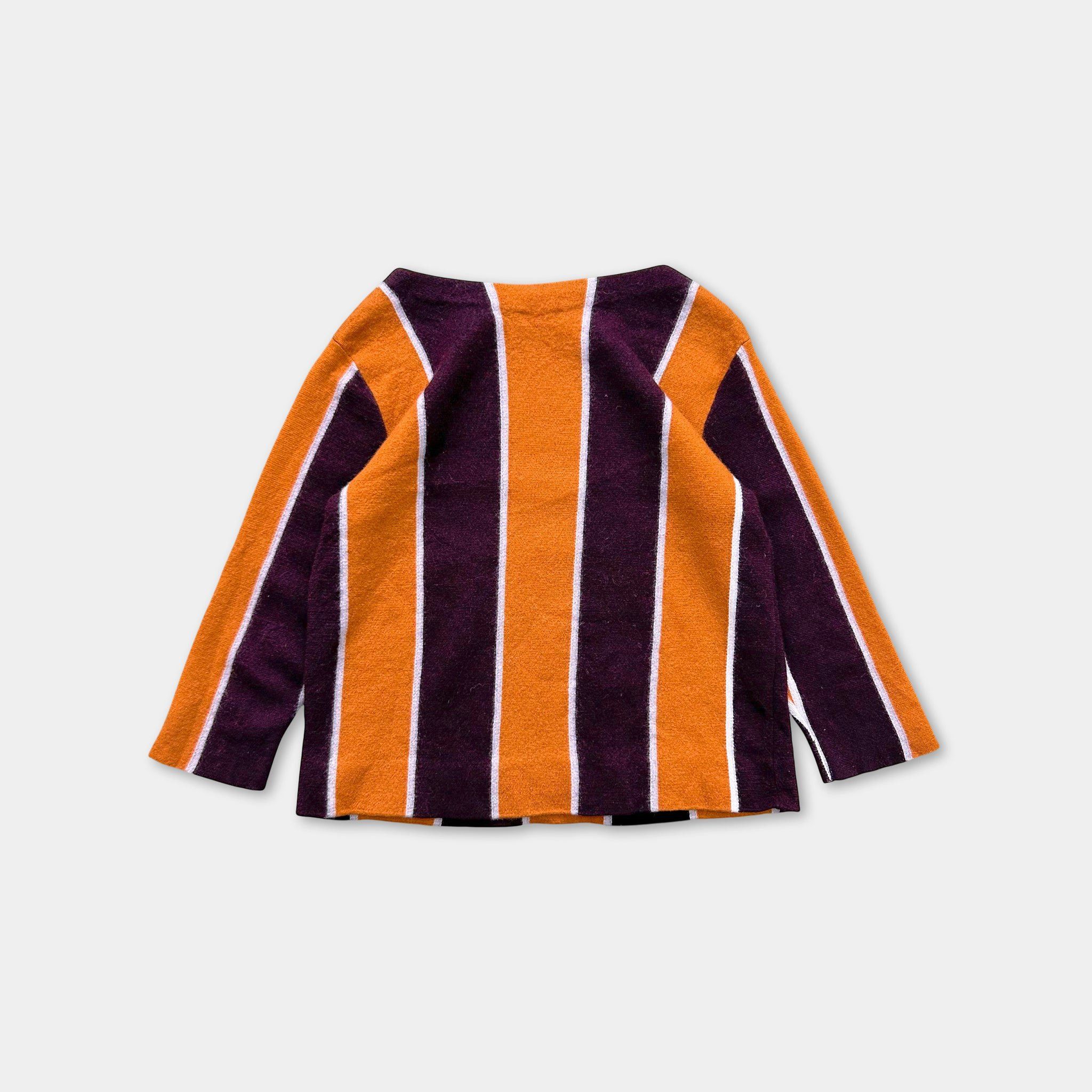 Dries Van Noten Dries Van Noten Purple and Orange Striped Sweater Size S / US 4 / IT 40 - 4 Thumbnail