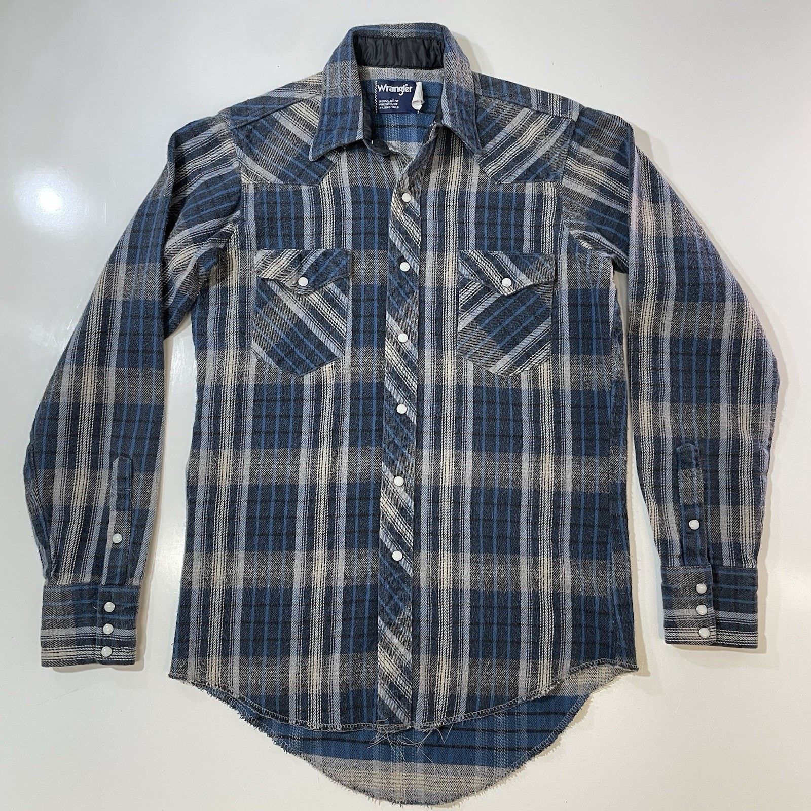 Wrangler VTG Wrangler Men's Cowboy Blue Plaid Pearl Snap Shirt M 15.5 Size US M / EU 48-50 / 2 - 1 Thumbnail