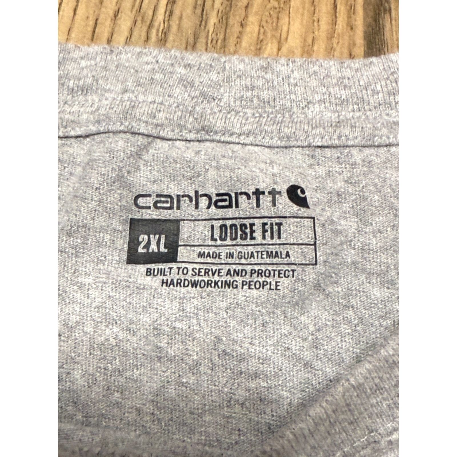 Carhartt VINTAGE Carhartt Shirt 2XL Gray Crew Neck Pocket Tee Loose Fit Mens Size US XXL / EU 58 / 5 - 5 Thumbnail
