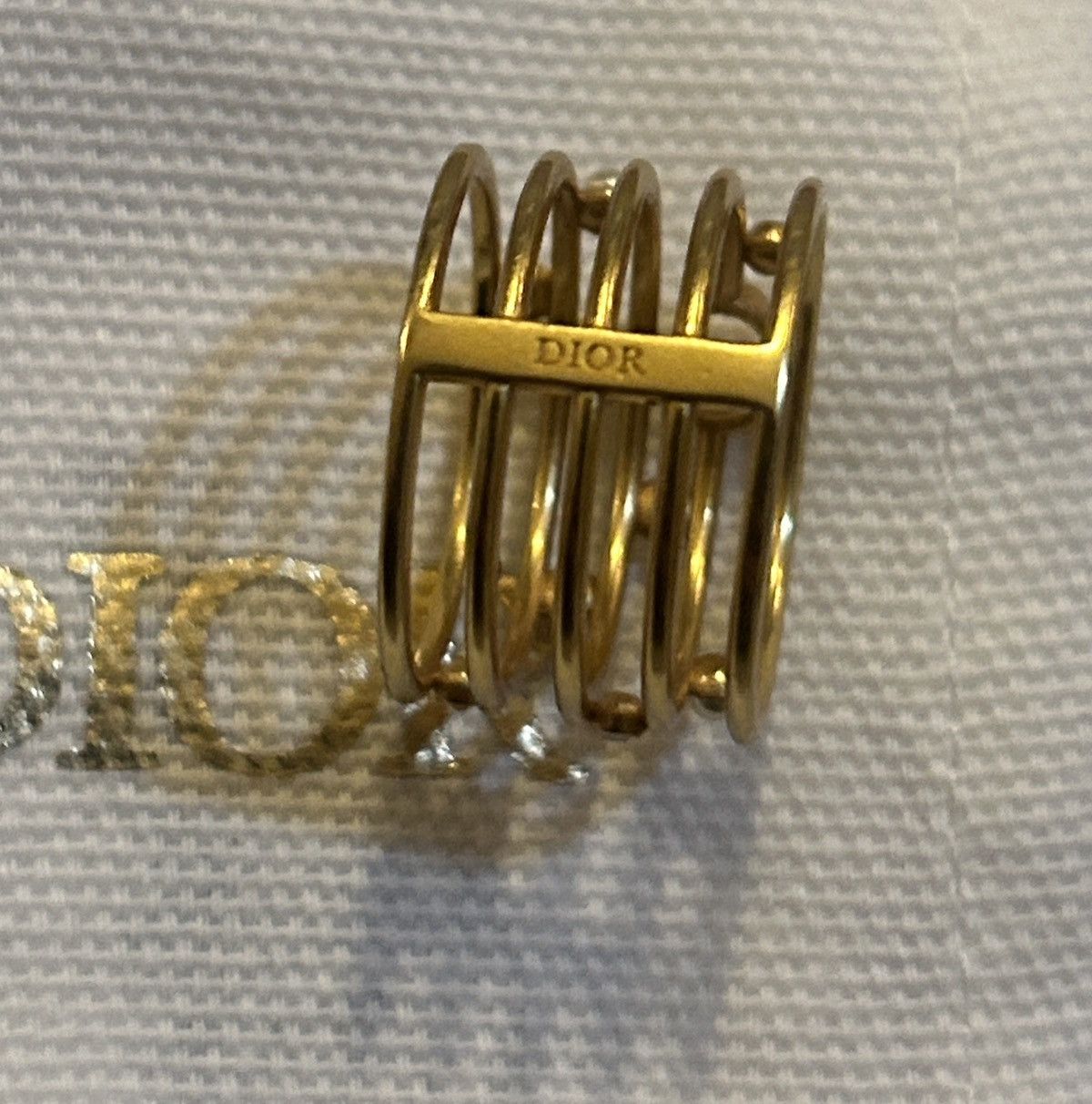 Dior Dior D-BACKSTAGE RING Gold-Finish Metal White Resin Pearls Size ONE SIZE - 6 Thumbnail