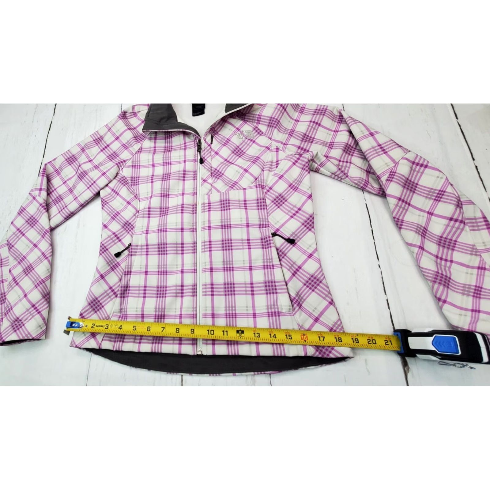 The North Face The North Face Apex Bionic Jacket Women PS Petite Small Purple Plaid Fleece Size S / US 4 / IT 40 - 4 Thumbnail