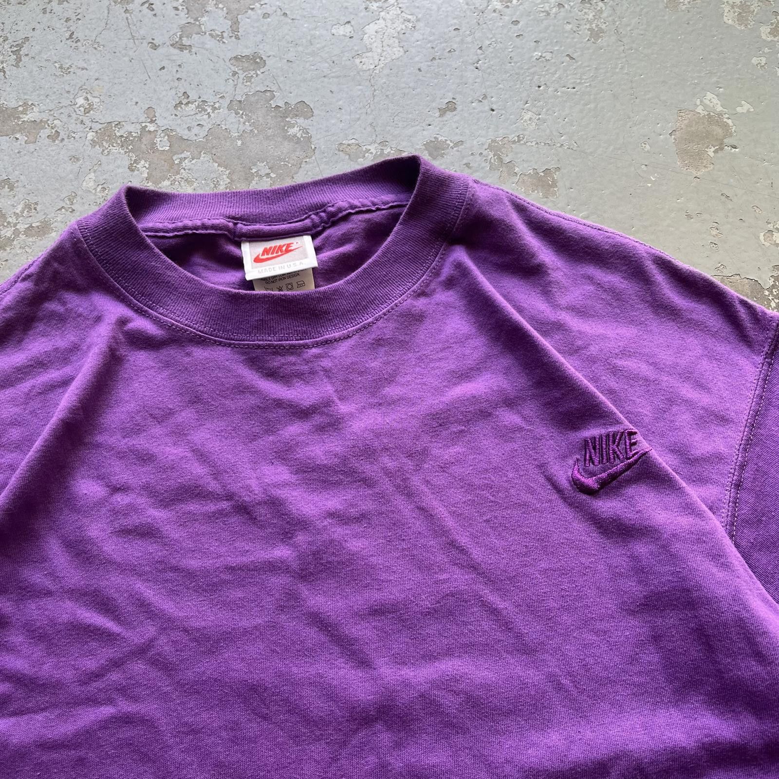 Nike × Vintage Vintage Deadstock 90s Purple Nike Embroidered One Size Shirt Size US XL / EU 56 / 4 - 2 Thumbnail