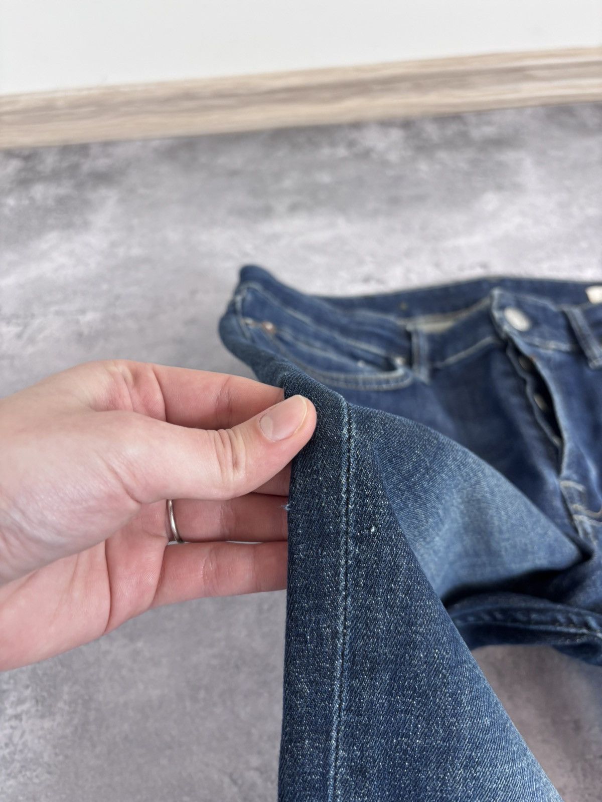 Allsaints AllSaints Cigarette Men’s Navy Blue Denim Jeans Skinny Slim Size US 32 / EU 48 - 7 Thumbnail