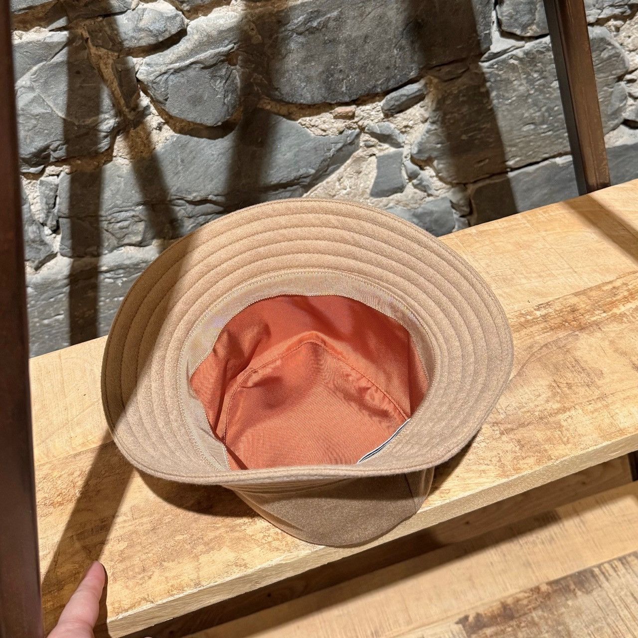 Hermes Hermès Harper H Sellier Beige Cashmere Bucket Hat - MEDIUM Size ONE SIZE - 9 Thumbnail