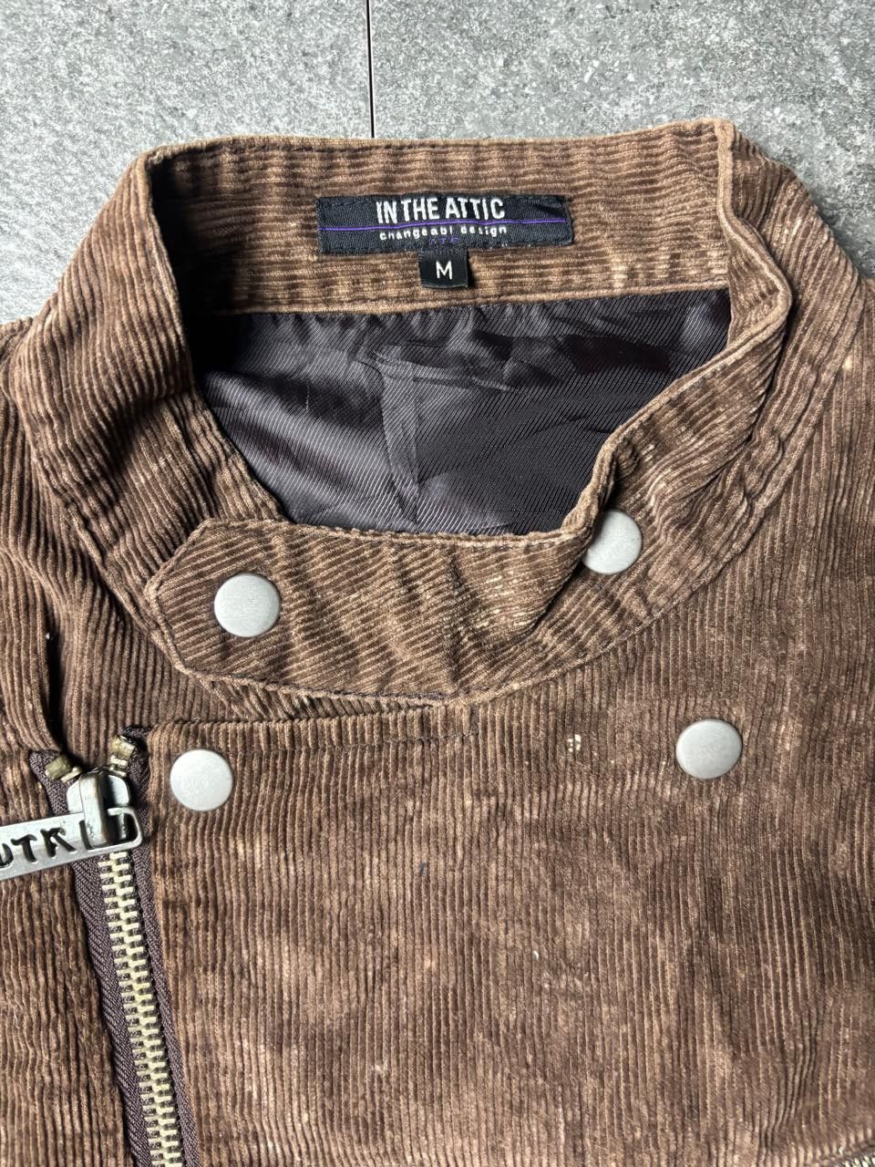 In The Attic 2000s In The Attic Asymmetric Corduroy Studded Riders Jacket Size US M / EU 48-50 / 2 - 5 Thumbnail