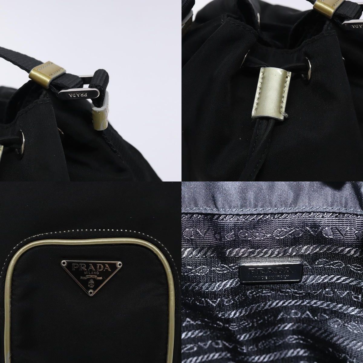 Prada PRADA Hand Bag Nylon Black Silver Size ONE SIZE - 11 Thumbnail