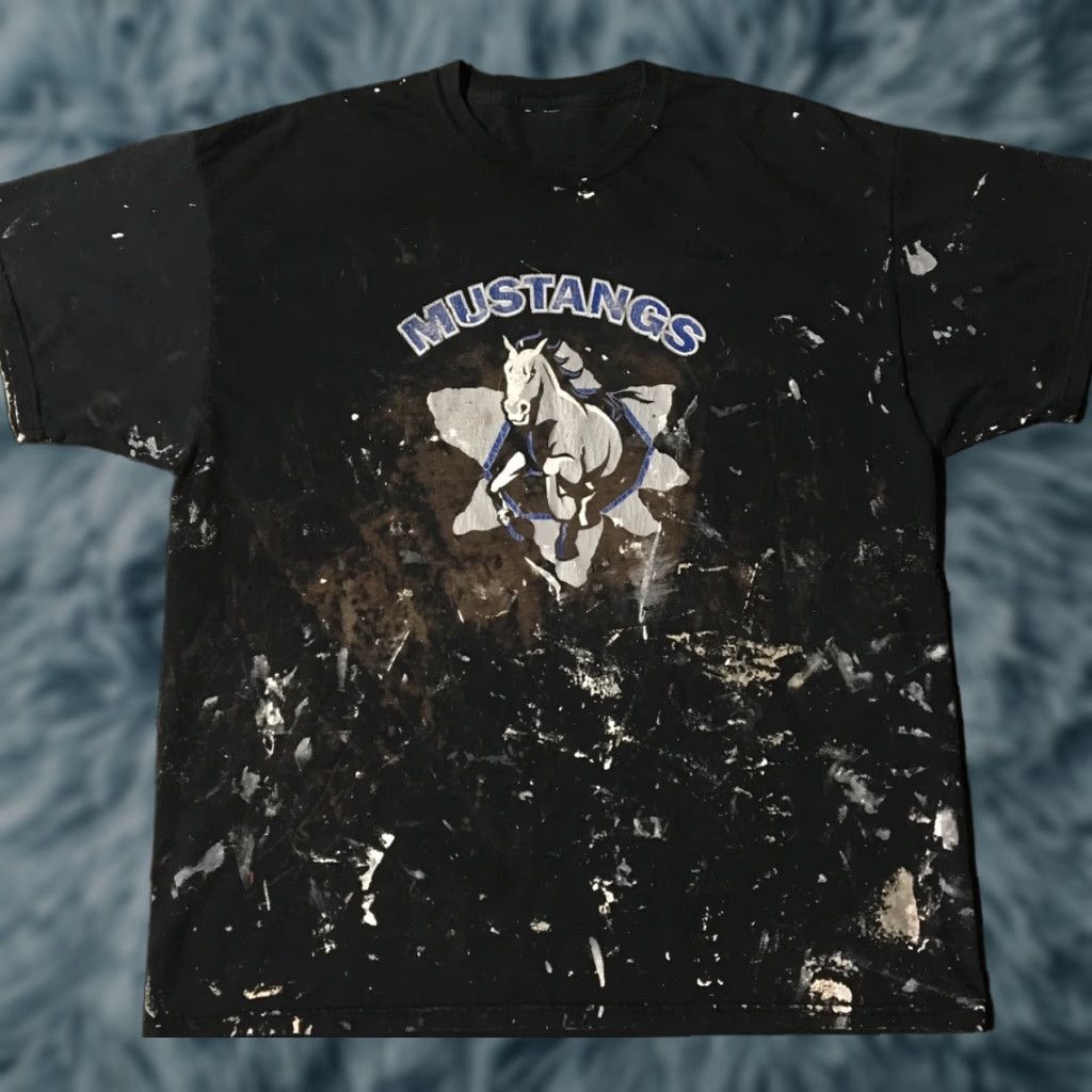 Thrasher VINTAGE Mustangs School T-Shirt XL Black Distressed Paint Splatter Grunge 90s Mens Size US XL / EU 56 / 4 - 1 Thumbnail