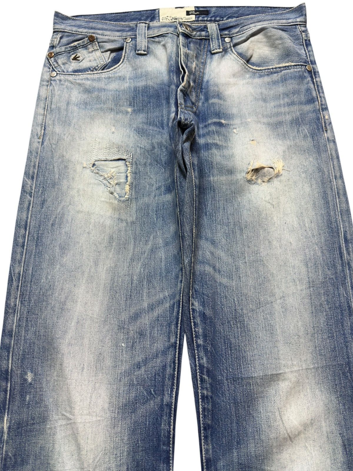 Energie Vintage Energie Straight Faded Ripped Distressed Denim Size US 30 / EU 46 - 2 Thumbnail
